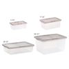 28Qt Stackable Plastic Storage Bins W/ Lids Clear Tote Organizer 6 Pk Easy Clean
