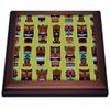 3dRose Colorful Tiki Mask Pattern Trivet with Ceramic Tile, 8 by 8", Brown