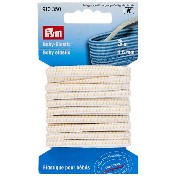 Prym Elastic, White, 4,5 mm, weiß, 3 m