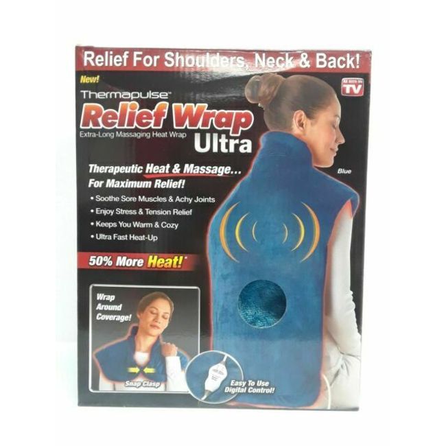 Relief Wrap ULTRA Vibrating Massage Wrap - Blue - AS SEEN ON TV