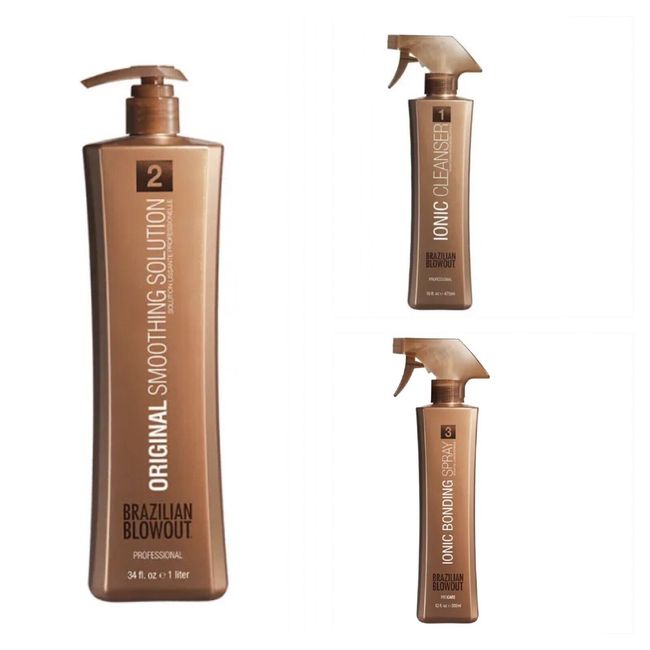 Brazilian Blowout Original Straightening SOLUTION 34 Oz,Cleanser, Bonding Spray