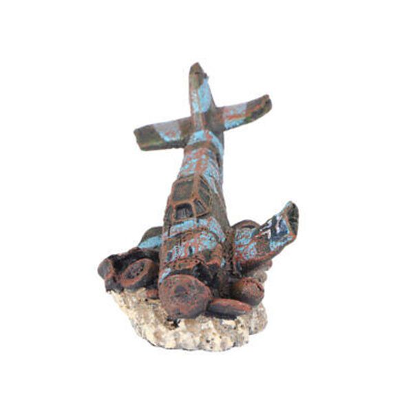 Plane Wreck Shipwreck Aquarium Decorations Fish Tank Aquatic Pets Ornaments New