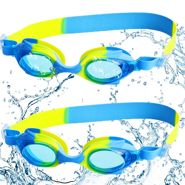 Schwimmbrille Kinder, Anti-Fog and UV Schwimmbrillen, Schwimmbrillen für Kinder von 3-14 Jahren, Jungen Mädchen Schwimmbrillen mit Antibeschlag 3 4 5 6 7 8 9 10 Jahren, UV-Schutz, Kein Auslaufen