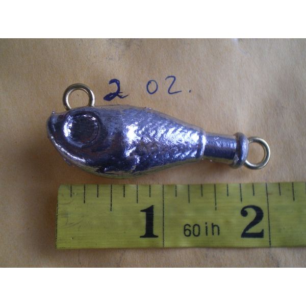 50 PCS. FISH HEAD RIG, FLUKE JIG LURE, 2 OZ.  UNPAINTED