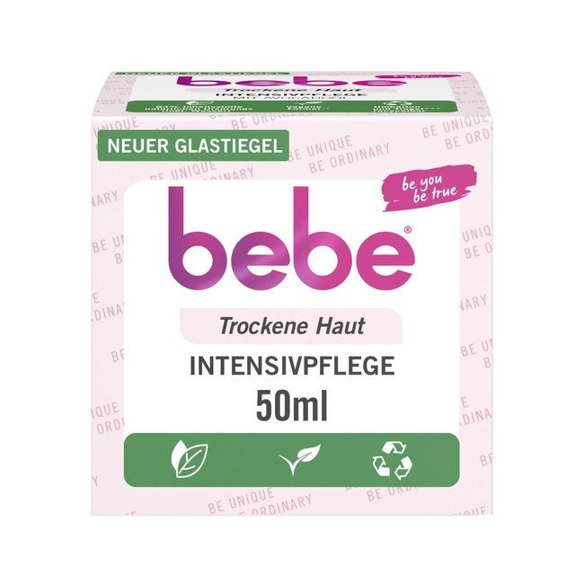 bebe Intensivpflege (50 ml), reichhaltige Gesichtscreme für trockene Haut mit Avocadoöl und Sheabutter, intensiv pflegende Feuchtigkeitscreme für 24h Feuchtigkeit, vegan*