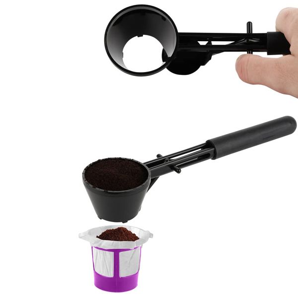 Party Bargains Coffee Scoop for Keurig Reusable K Cups - 1 Scoop for Single Serve Refillable Keurig Filters - Black