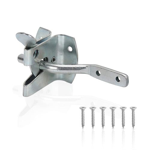 Garden Gate Latch for Wooden Gates - Galvanised Silver Door Latch Lock Self Locking Gate Catch - Weather Protection Auto Door Latches for External Doors