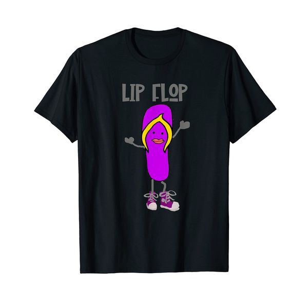 Smileteesfunny Funny Lip Flop Flip Flop with Lips Beach Pun T-Shirt