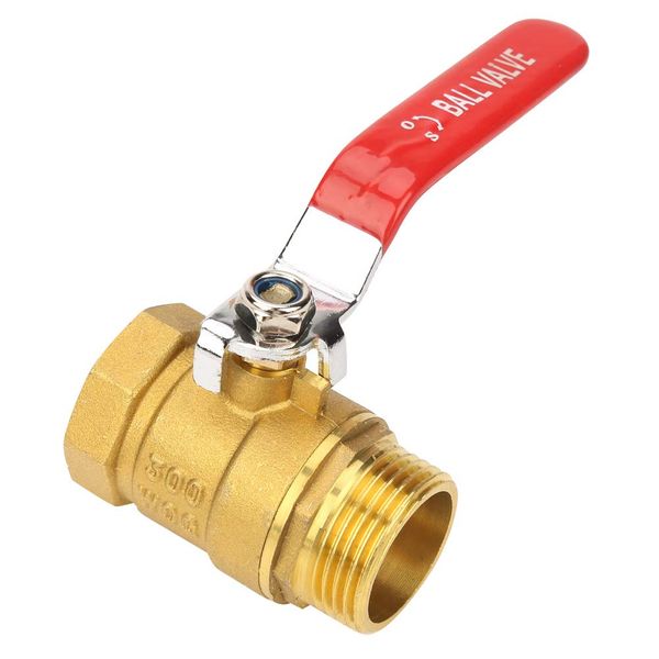 Brass High Performance Male/Female Valve 1 inch DN25 Water Pipe Valve with Red Handle