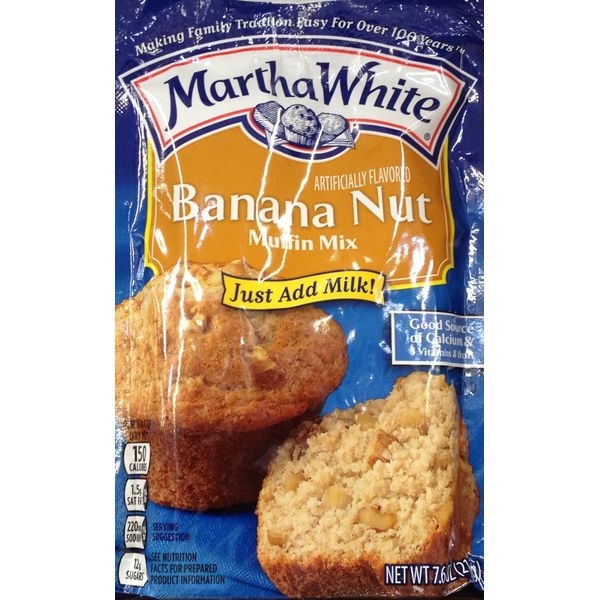 Martha White BANANA NUT Muffin Mix 7.6oz (3 Packets)