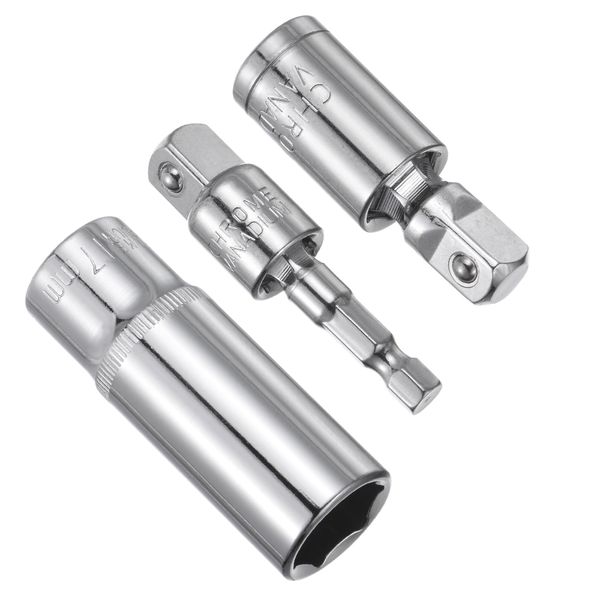 CoCud Socket Accessory Set, 17mm Deep Socket 3/8" Drive 3/8" Universal Joints 3/8" Adapter, Socket Accessories - (Applications: for Home Maintenance), 3-Pieces