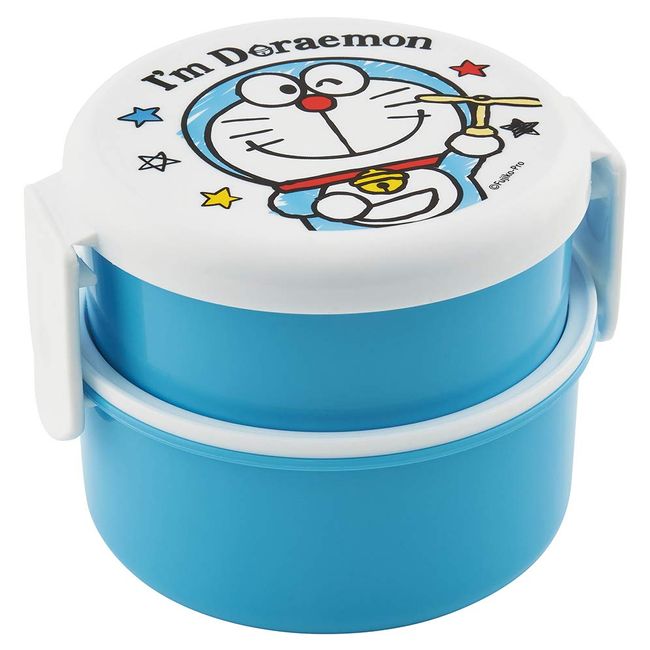 Skater ONWR1 Round Lunch Box, 16.9 fl oz (500 ml), With Fork, Doraemon I'm Doraemon Secret Tool