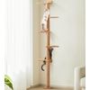 Tall Cat Tree, 5 Tier Floor to Ceiling Cat Tower, Wall-Mounted Cat Scratching Po