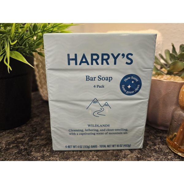 Harry's Wildlands Bar Soap, 4 Pack, 4 Oz Each, Blue
