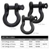 Smittybilt 13047B D-Ring Shackle 3/4" Threaded Pin 4.75 Ton Rating Black
