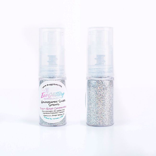 Holographic Silver EcoGlitter Spritz -14ml - Loose Ultrafine Cosmetic Glitter