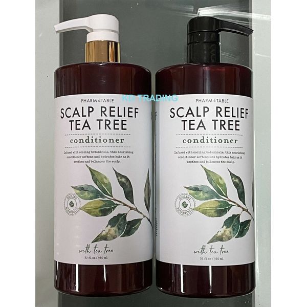 2-Pk~ PHARM to TABLE SCALP RELIEF TEA TREE MINT COCONUT Botanicals CONDITIONER
