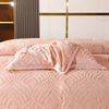 2 Piece Bedspread Quilted Comforter Bedding Set Tufted Material Velvet Edge Single Blush Pink