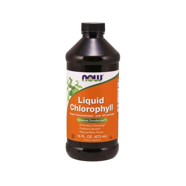 NOW Supplements, Liquid Chlorophyll, Super Concentrated, Internal Deodorizer, Mint Flavor, 16-Ounce