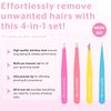 Brushworks Combination Tweezers Set of 4 Neon
