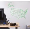 US Map Outline Wall Decal 36" Wide Powder Blue