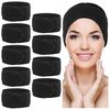 Spa Black Headband Hair Wrap Pack of 10