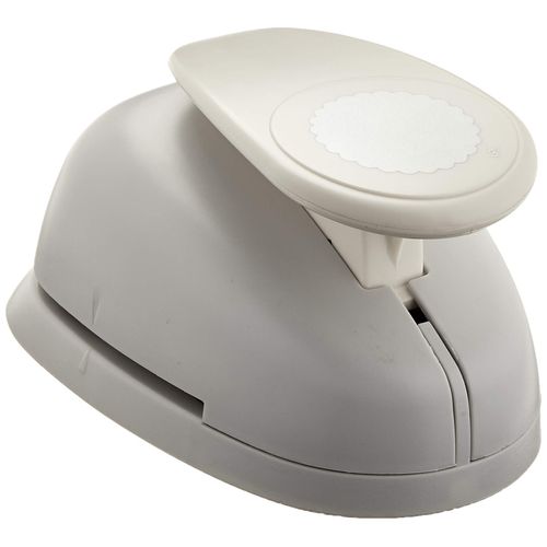 Rayher Paper Craft Punch, Scalloped Circle Lever Punch for Card Making and Scrapbooking, 7.6cm, 3'', 69085000