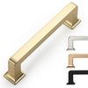 9BUILD Kitchen Cabinet Hardware - 3.75 Inch Brass Cabinet Pulls, 10 Pack, Gold Cabinet Knobs, Cupboard Handles