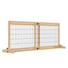 72" Extra Wide Freestanding Pets Gate, No-Mount Adjustable Barrier, Natural