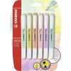 Highlighter - STABILO swing cool Pastel - Pack of 6 - Assorted Colours