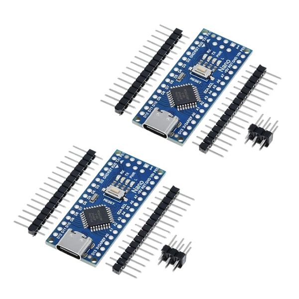 2pcs Aideepen NANO V3.0 5V 16M Type-C CH340 Large Chip Version Development Board Module Interface No Pin Out Soldering