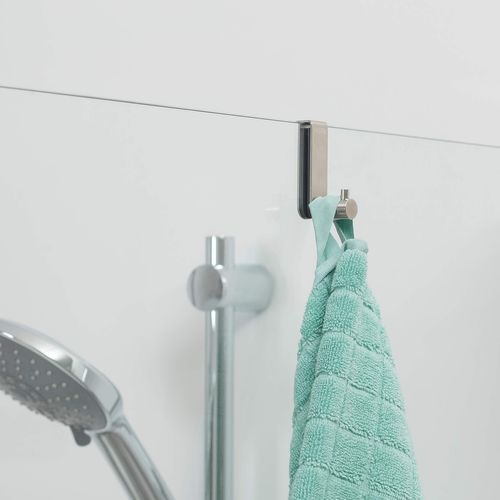 Tiger Rhino Shower enclosure, Towel hook 6-8 mm, Brushed stainless steel, 37x16x61mm