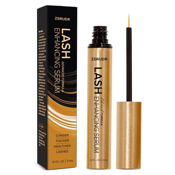 Lash Enhancing Serum for Eyelashes & Eyebrows: Thicker, Longer Lashes with Advanced Growth Formula for Natural Volume and Strength (3mL)