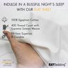 Ray Bedding Flat Sheet 100% Egyptian Cotton Bed Sheets Small Double 400 Thread Count Small Double Bed Sheet Soft, Breathable, Machine Washable Luxury Flat Sheets Small Double