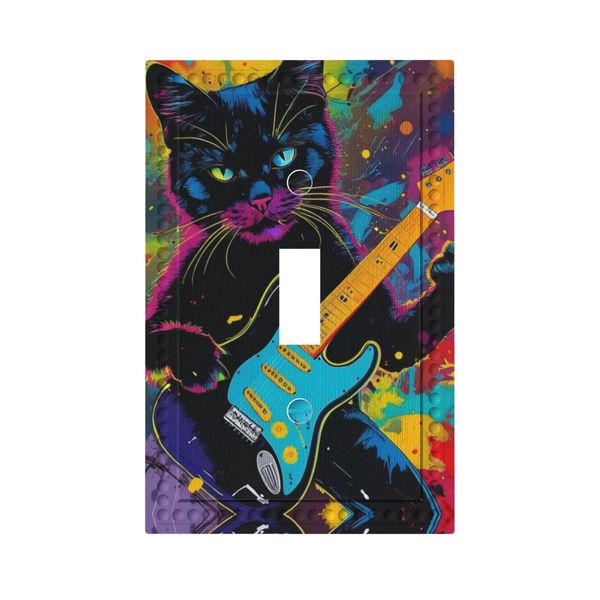 Decorative Art Light Switch Covers Guitar Cat forest Single Toggle Wall Plate Decorative Switchcover Electrical Switchplate