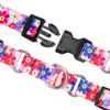 Rhea Rose Dog Martingale Collar with Quick Release Buckle, Adjustable Soft Escape Proof Training Collar, Pink Daisy Patterns, Large