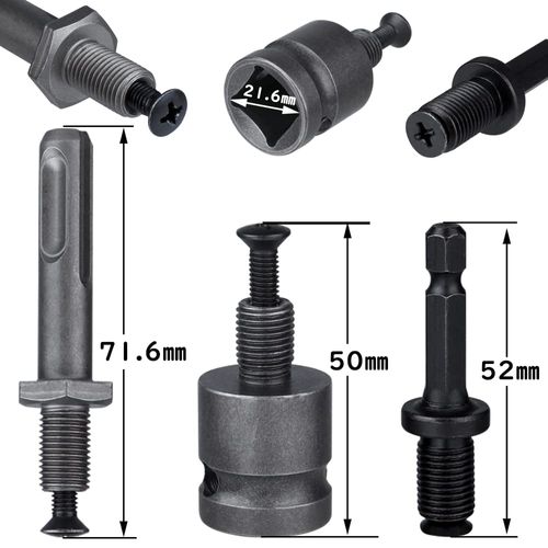 Bestgle Drill Chuck Adapter, 0.06 - 0.4 inch (1.5 - 10 mm) Drill Chuck, 3/8 - 24 UNF Hex Shank, SDS Drill Bit, Screwdriver, Drill Chuck Replacement Axis, For DIY, 0.4 inch (10 mm), Electric Drill,