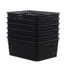Leendines Plastic Baskets for Storage, 6 Packs Small Woven Basket, Black