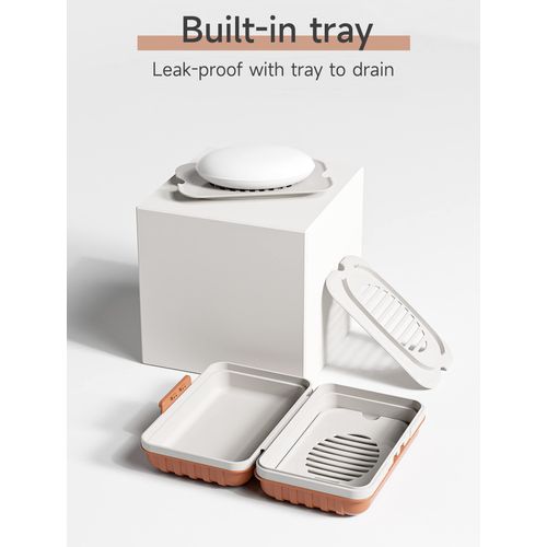 Doter Leakproof Travel Soap Dish with Lid - Draining Soap Bar Holder - Travel Soap Container - Portable Soap Case for Traveling, Camping, Outdoor, Gym, Bathroom
