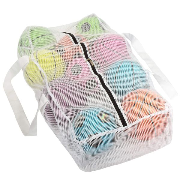 Extra Large Ball Sports Bag - Double Zipper, Two Straps for Wearing on Back or Carrying - Gym Bag Fits up to 10 Full Size Soccer Balls, Basketballs, Volleyballs, and More