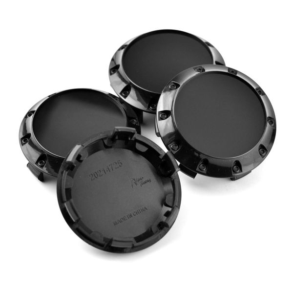 4pcs Outer Diameter 75mm Inner Diameter 68mm Black ABS Center Hub Caps