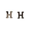Idin Stud Earrings - Stainless steel initial H stud earrings (approx. 10 mm)