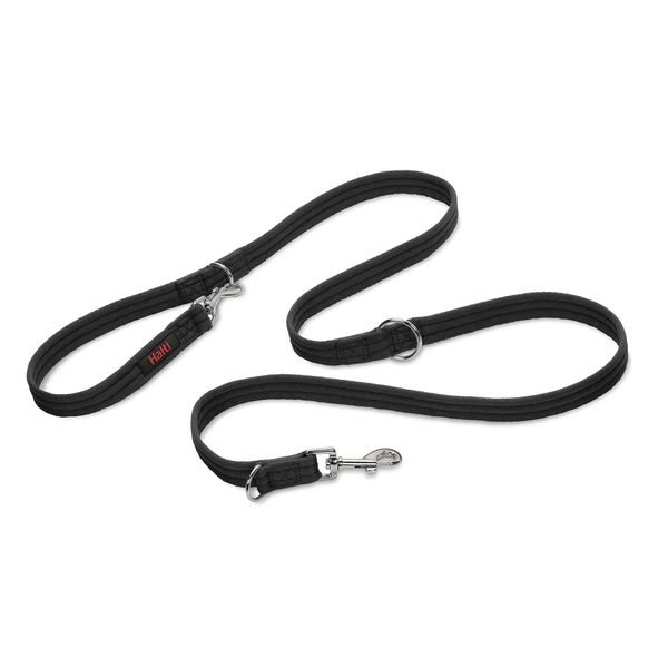 HALTI Training Leash - Multifunctional Double-Ended Dog Leash, Ideal for Anti-Pulling Dog Training. Easy to Use, Lightweight & Durable. Suitable for Medium to Large Dogs & Puppies (Size Large, Black)