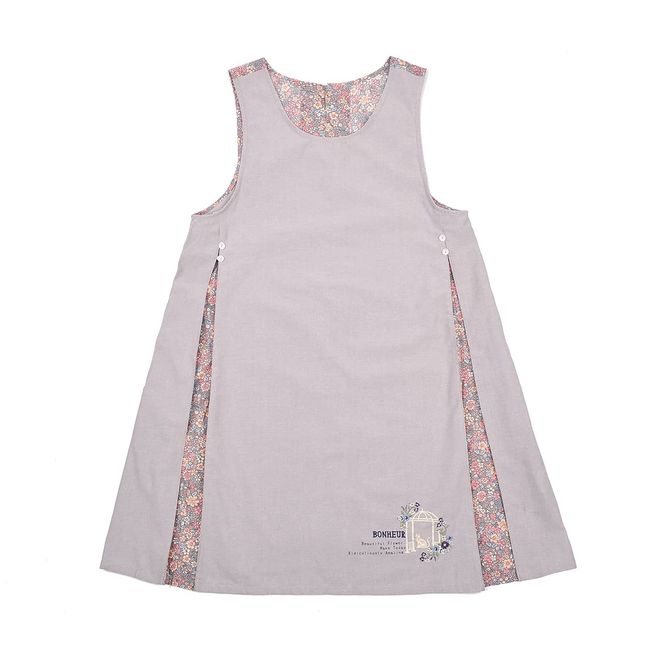 Flower Gazebo 22-5088 Pullover Apron, Kuguru Japan, Apron, Stylish, Long, Floral Pattern, #2/PL Purple