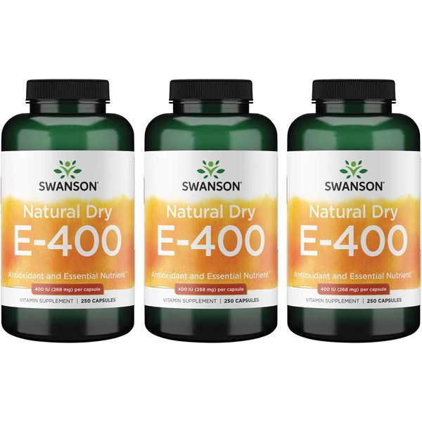 Swanson Natural Dry Vitamin E 400 Iu (180.2 Milligrams) 250 Capsules (3 Pack)