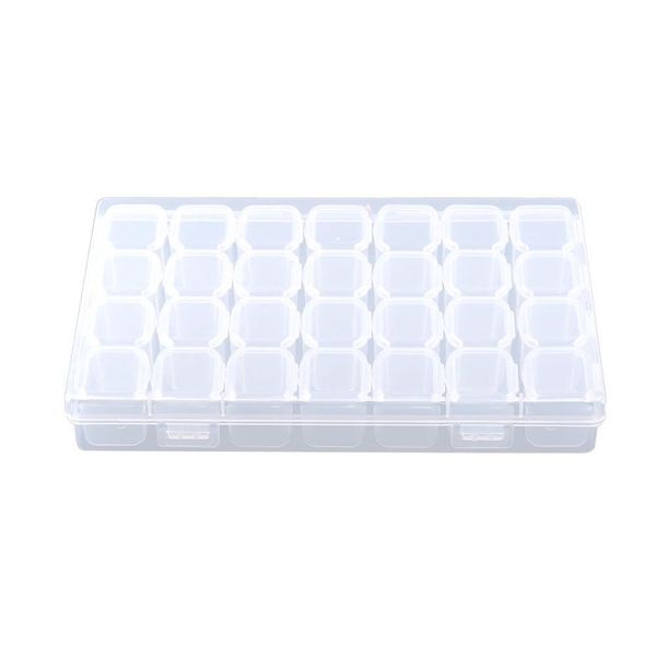 Raguso Transparent Medicine Pill Storage Box,28 Grids Clear Plastic Adjustable Tablet Medicine Pill Jewelry Storage Organizer Box ContainerStorage supplies