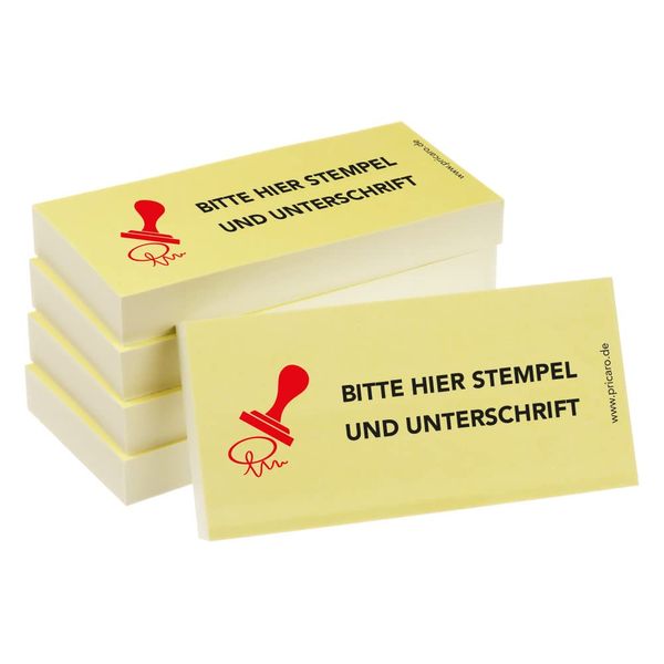 PRICARO Haftnotizen "Stempel und Unterschrift", 100 Blatt, 5 Stück