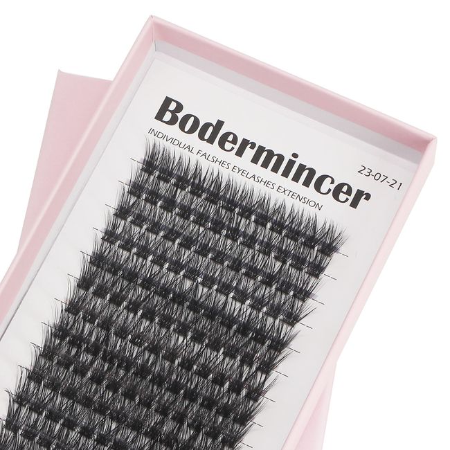 Bodermincer Large Tray 180pcs D Curl Professional Makeup Wide Cluster Individual Cluster EyeLashes Grafting Fake False Eyelashes (16-18-20mm Mixed)