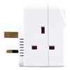 Masterplug Three Socket Surge Protected Adaptor with Individual Switches
