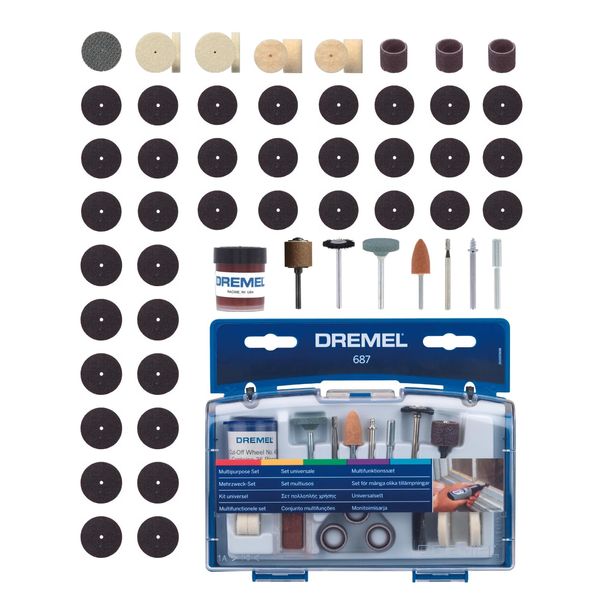 Dremel 687 Multipurpose Set, Accessory Kit With 52 Rotary Tool Accessories